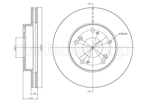 Metelli MET-DBR23-1082C Metelli Brake Rotor Honda