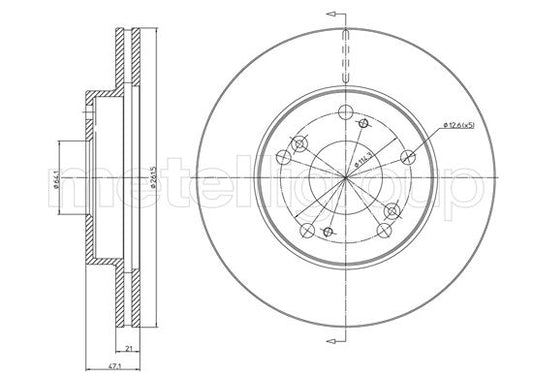 Metelli MET-DBR23-1082C Metelli Brake Rotor Honda