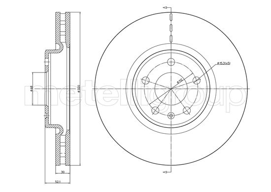 Metelli MET-DBR23-1249C Metelli Brake Rotor Audi