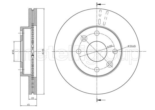 Metelli MET-DBR23-0959 Metelli Brake Rotor Kia