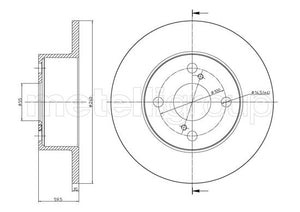 Metelli MET-DBR23-0967 Metelli Brake Rotor for Toyota