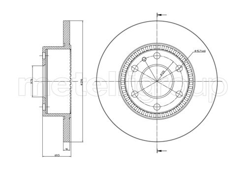 Metelli MET-DBR23-0910C Metelli Brake Rotor Iveco