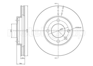 Metelli MET-DBR23-0170 Metelli Brake Rotor Audi / Seat / VW