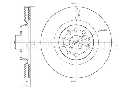 Metelli MET-DBR23-0611C Metelli Brake Rotor Lancia
