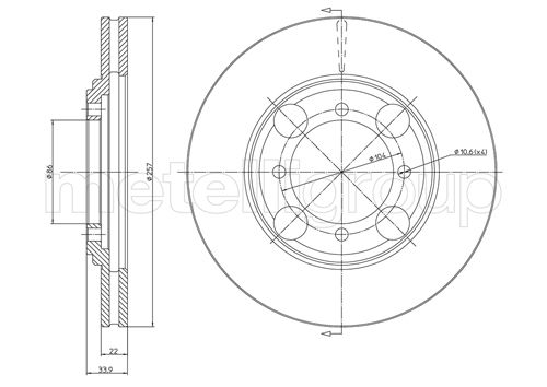 Metelli MET-DBR23-0405 Metelli Brake Rotor Hyundai