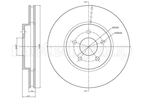 Metelli MET-DBR23-0684C Metelli Brake Rotor Ford Europe / Jaguar