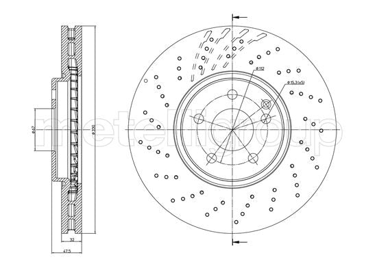 Metelli MET-DBR23-1103FC Metelli Brake Rotor Mercedes Benz