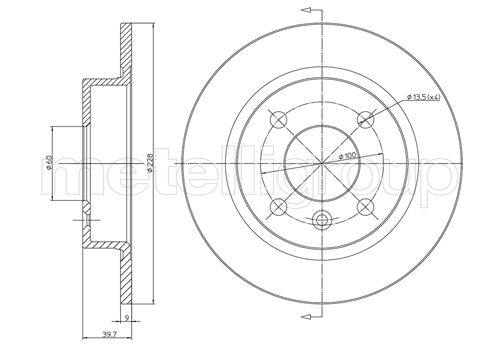 Metelli MET-DBR23-0309 Metelli Brake Rotor Volvo