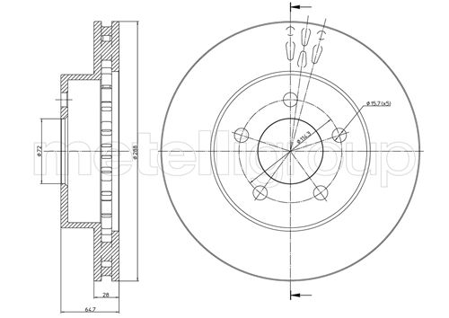 Metelli MET-DBR23-0781C Metelli Brake Rotor Jeep