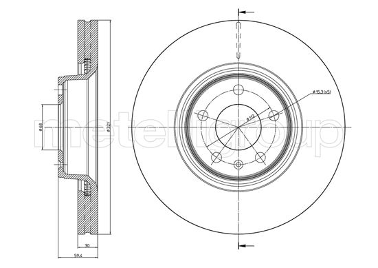 Metelli MET-DBR23-0916C Metelli Brake Rotor Audi