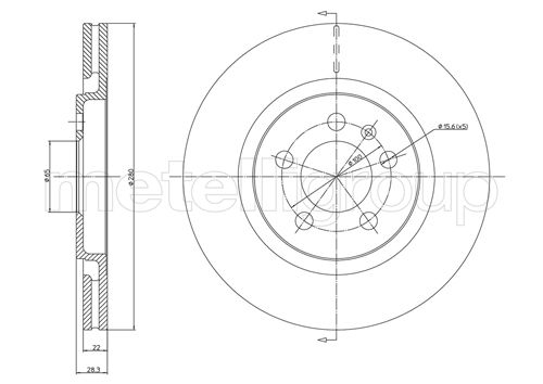 Metelli MET-DBR23-0242 Metelli Brake Rotor Seat / VW