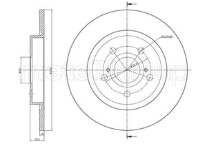 Metelli MET-DBR23-1274C Metelli Brake Rotor for Toyota