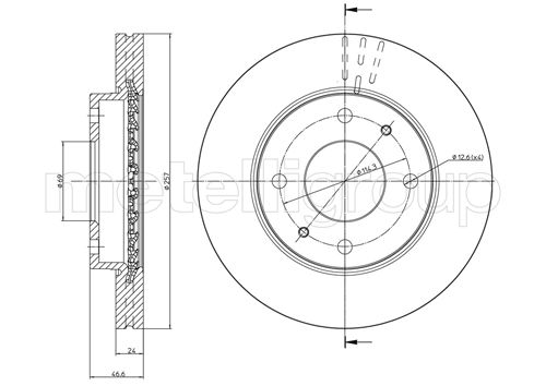 Metelli MET-DBR23-0591 Metelli Brake Rotor Hyundai