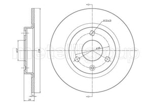 Metelli MET-DBR23-0153 Metelli Brake Rotor Citro+N / Peugeot
