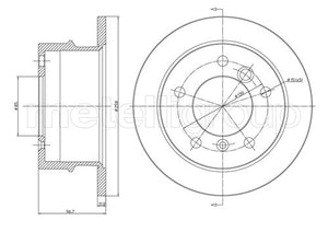Metelli MET-DBR23-0491 Metelli Brake Rotor Mercedes Benz / VW