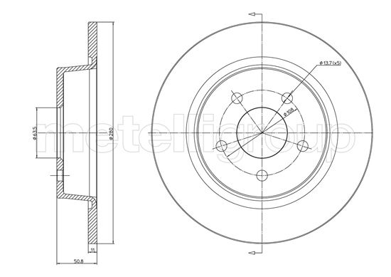 Metelli MET-DBR23-1251C Metelli Brake Rotor Ford Europe/ Lcv Truck
