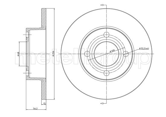 Metelli MET-DBR23-0233 Metelli Brake Rotor Audi