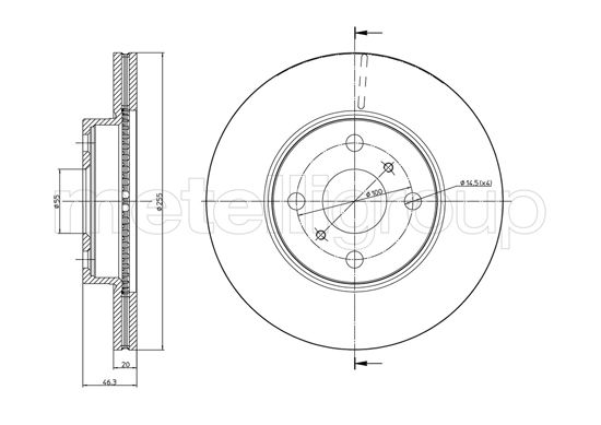 Metelli MET-DBR23-1266C Metelli Brake Rotor for Toyota