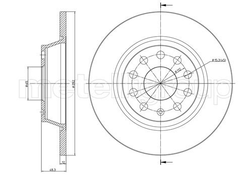 Metelli MET-DBR23-0852C Metelli Brake Rotor Audi / Seat / Skoda / VW