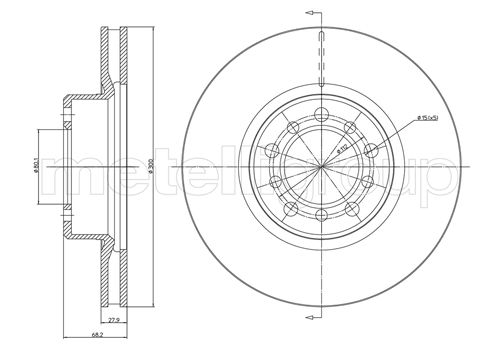 Metelli MET-DBR23-0520 Metelli Brake Rotor Mercedes Benz