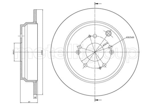 Metelli MET-DBR23-1276C Metelli Brake Rotor Honda