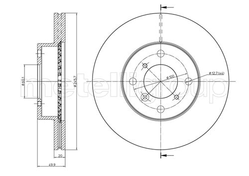 Metelli MET-DBR23-0588C Metelli Brake Rotor Suzuki