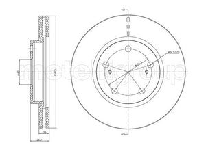 Metelli MET-DBR23-1055C Metelli Brake Rotor for Toyota