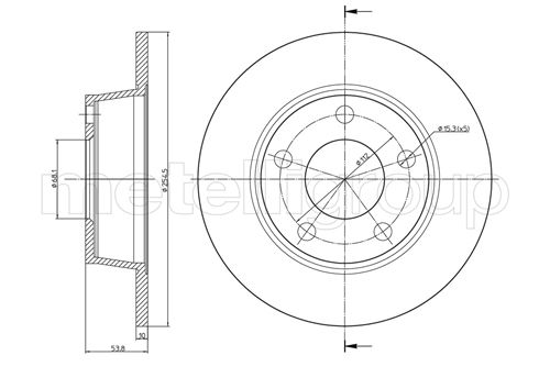 Metelli MET-DBR23-0774C Metelli Brake Rotor Audi
