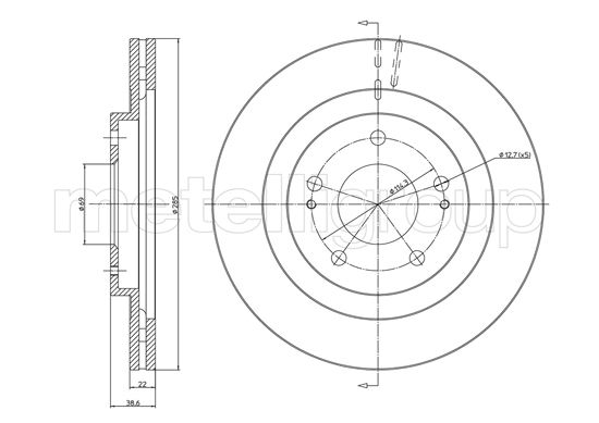 Metelli MET-DBR23-1099 Metelli Brake Rotor Mitsubishi