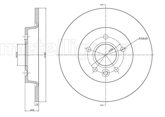 Metelli MET-DBR23-0686C Metelli Brake Rotor Ford Europe / Volvo
