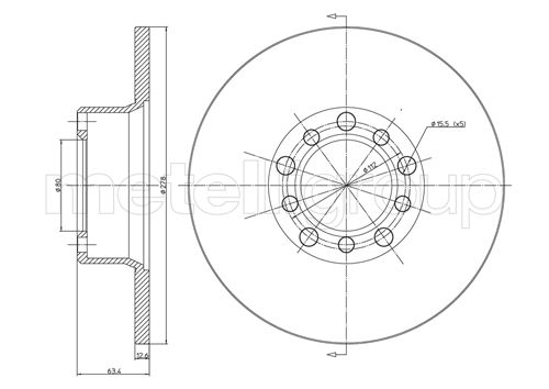 Metelli MET-DBR23-0046 Metelli Brake Rotor Mercedes Benz