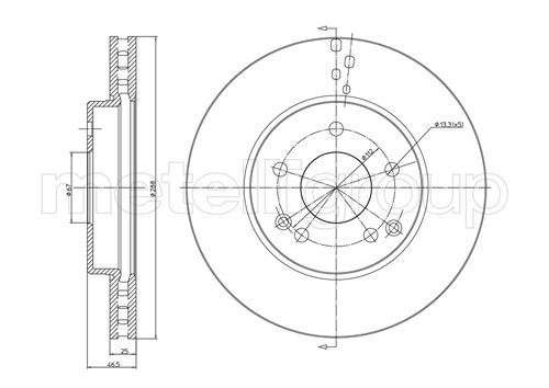 Metelli MET-DBR23-0701C Metelli Brake Rotor Mercedes Benz