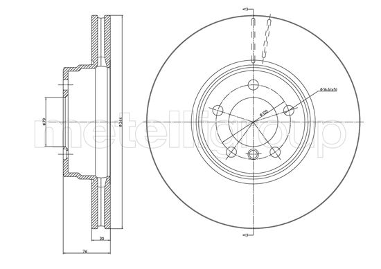 Metelli MET-DBR23-1357C Metelli Brake Rotor Land Rover
