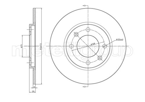 Metelli MET-DBR23-0216 Metelli Brake Rotor Peugeot