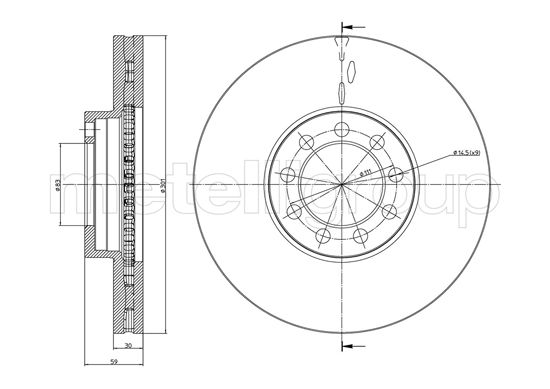 Metelli MET-DBR23-0989C Metelli Brake Rotor Iveco