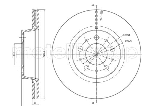 Metelli MET-DBR23-0201 Metelli Brake Rotor Volvo