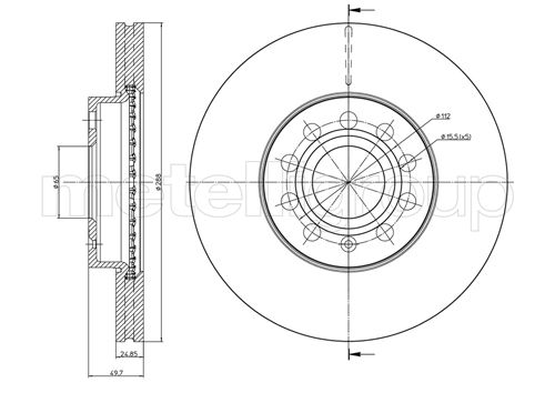 Metelli MET-DBR23-0734C Metelli Brake Rotor Audi / Seat / Skoda / VW