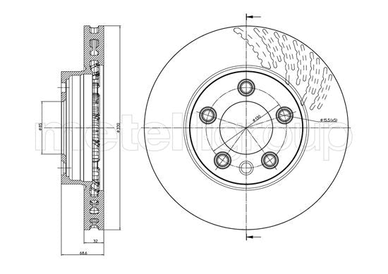 Metelli MET-DBR23-0920C Metelli Brake Rotor Porsche / VW