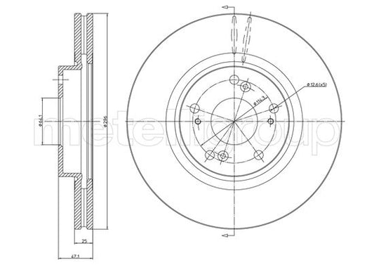 Metelli MET-DBR23-1324C Metelli Brake Rotor Honda