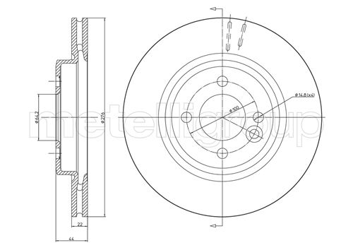 Metelli MET-DBR23-0666C Metelli Brake Rotor Mini
