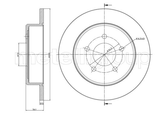 Metelli MET-DBR23-1092C Metelli Brake Rotor Chrysler
