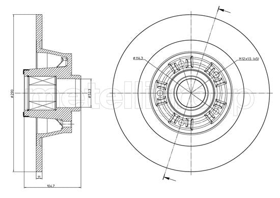 Metelli MET-DBR23-1499 Metelli Brake Rotor Renault