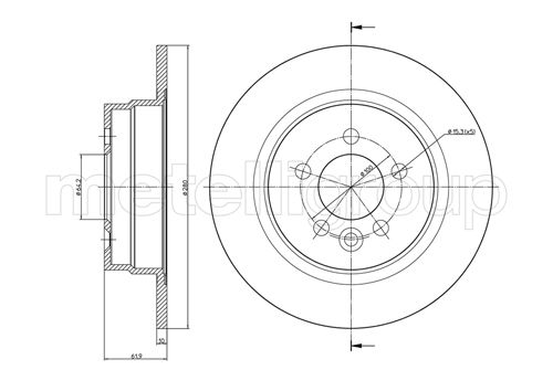 Metelli MET-DBR23-0644 Metelli Brake Rotor Rover