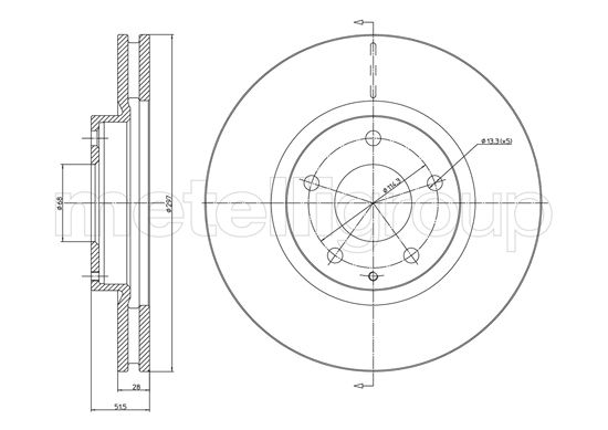 Metelli MET-DBR23-1455C Metelli Brake Rotor for Mazda