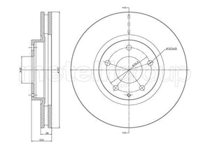 Metelli MET-DBR23-1455C Metelli Brake Rotor for Mazda