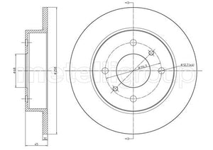 Metelli MET-DBR23-0633 Metelli Brake Rotor for Nissan