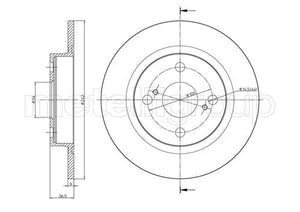 Metelli MET-DBR23-0648 Metelli Brake Rotor for Toyota