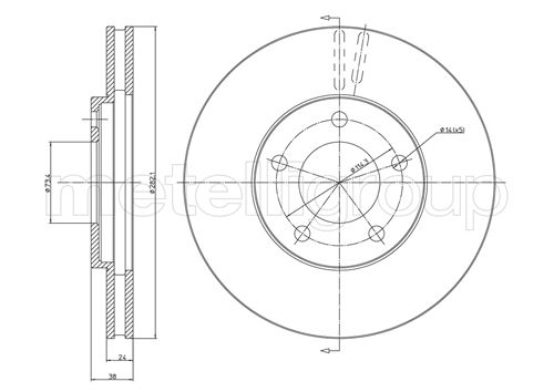 Metelli MET-DBR23-0331 Metelli Brake Rotor Chrysler