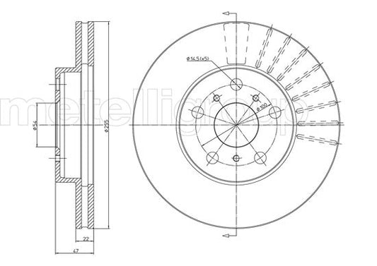 Metelli MET-DBR23-0289 Metelli Brake Rotor for Toyota