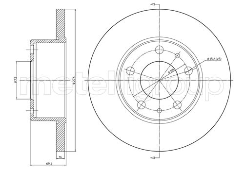 Metelli MET-DBR23-0572 Metelli Brake Rotor Iveco